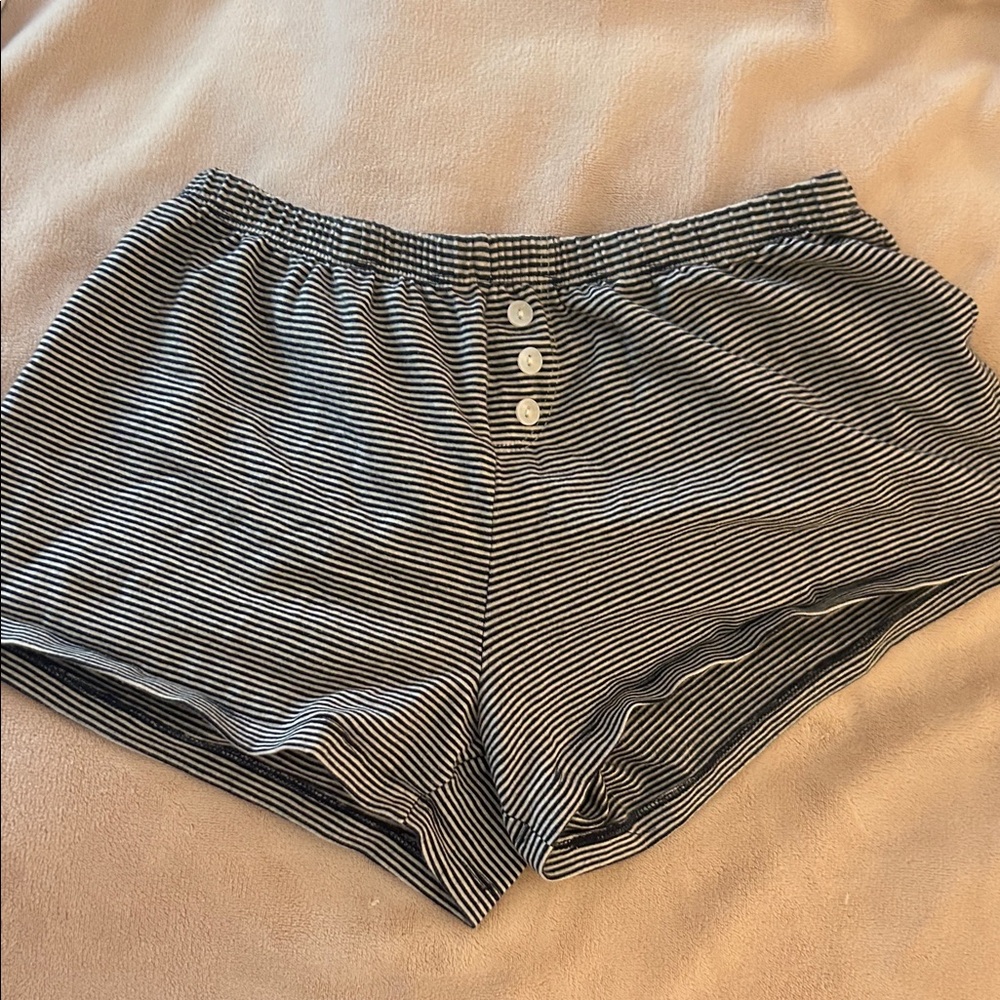 French striped sleep shorts